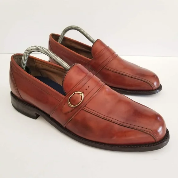 Vintage FOOTJOY Classics USA Mens Dress Shoes Brown Leather Bicycle Toe  Size 9.5